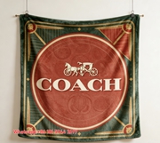 Coach Vintage Horse Carriage Red Green Flannel Throw Blanket for Sofa and Wall Decor C374